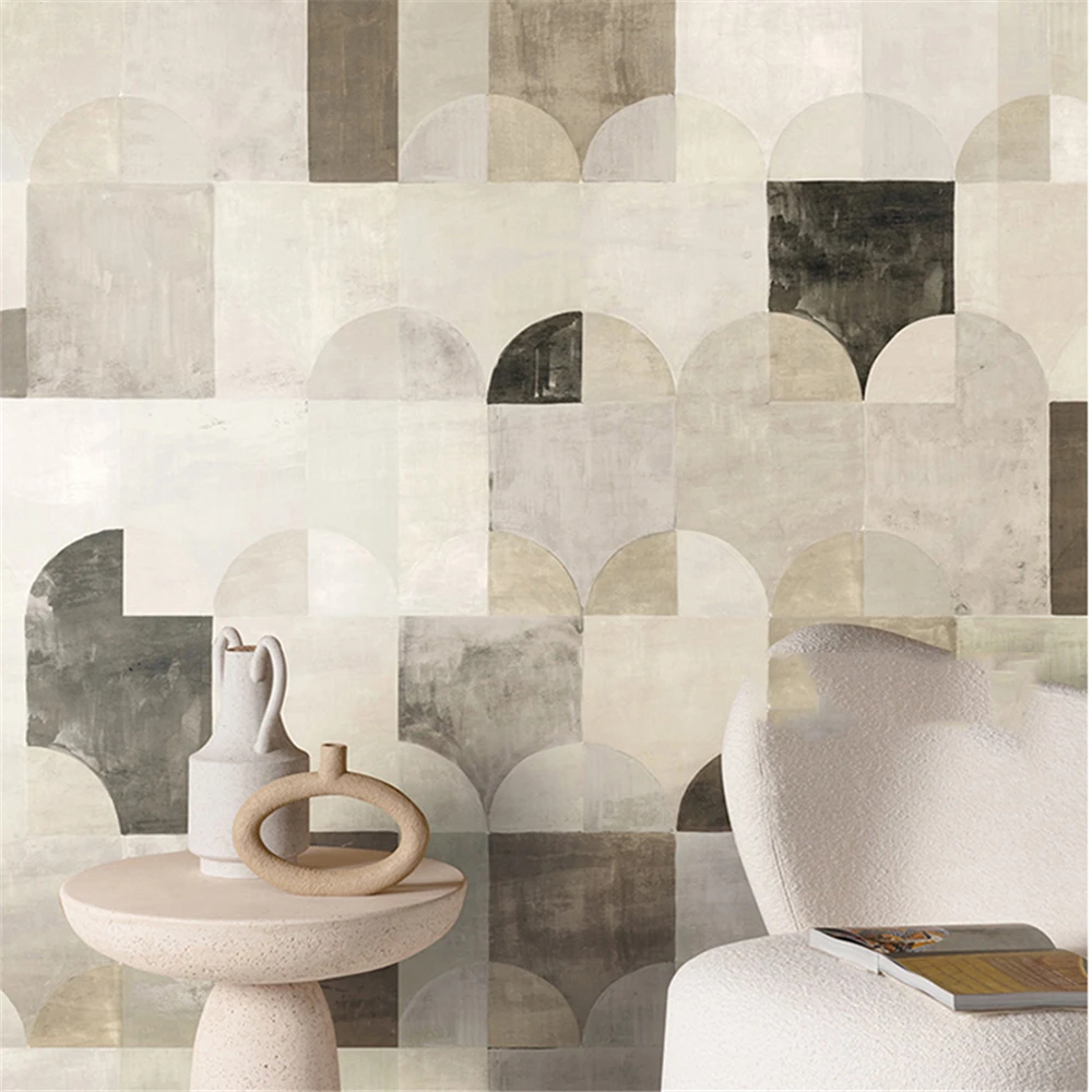 خلفيات رسومات هندسية كلاسيكية مخصصة لغرفة المعيشة أريكة التلفزيون خلفية جدارية جدار اللوحة ورق حائط ملصقات الديكور #3