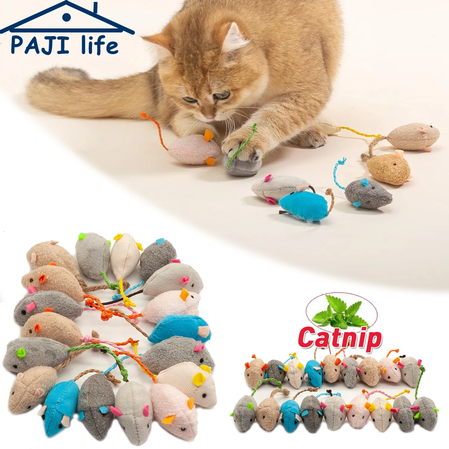Ratones para gatos, juguetes con relleno de hierba gatera, juego interactivo para gatos, juego para gatos, entrenamiento de caza en interiores, adecuado para gatitos y gatos adultos