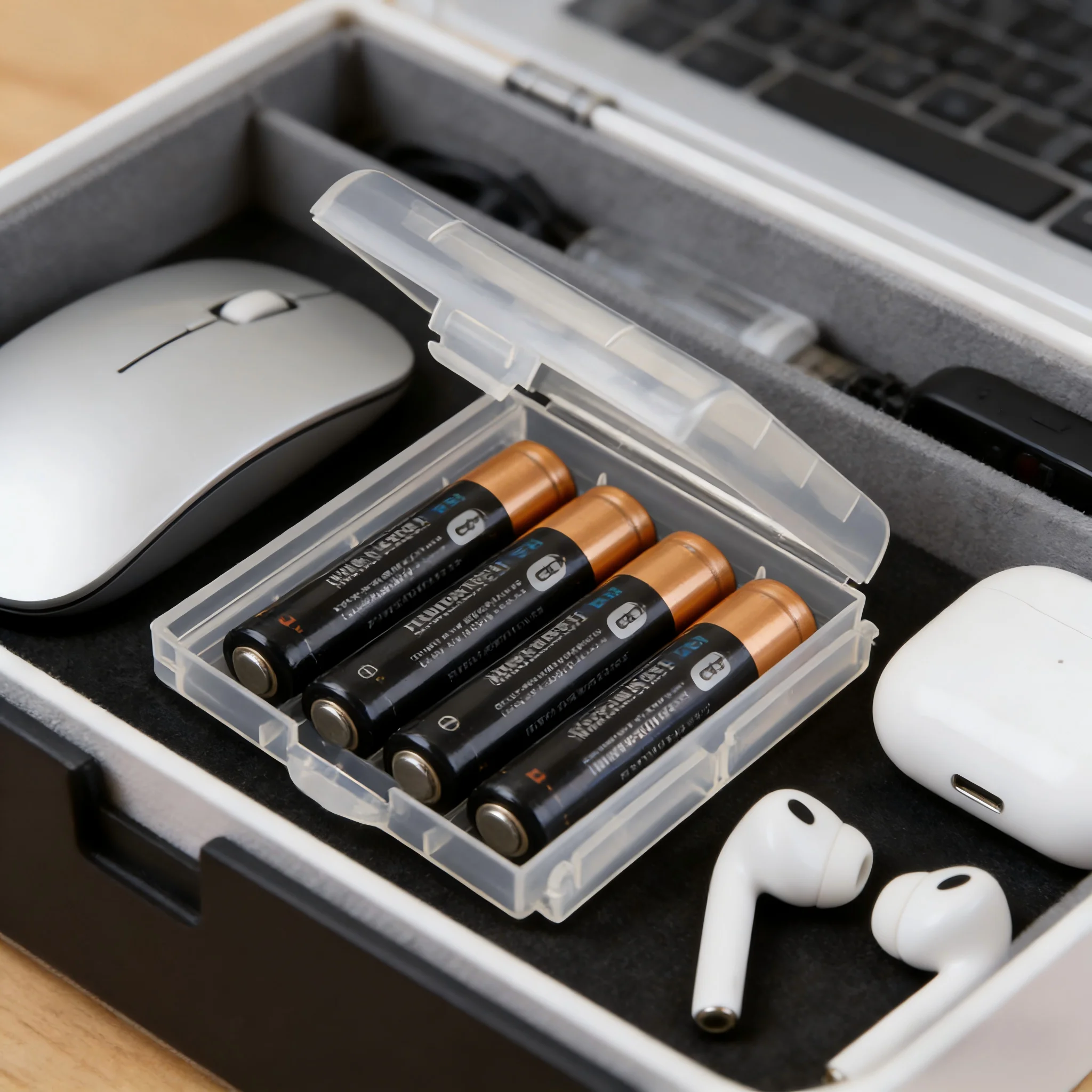 2Pcs Universal Transparent Plastic Battery Storage Case AAA AA Battery Box Organizer Holder for Home And Office