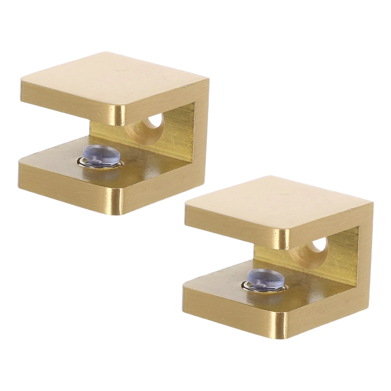 

2pcs Glass Shelf Brackets Heavy Duty Brass Wall Mount For Frameless Glass Shelves Home Office Bathroom Kitchen Rectangular