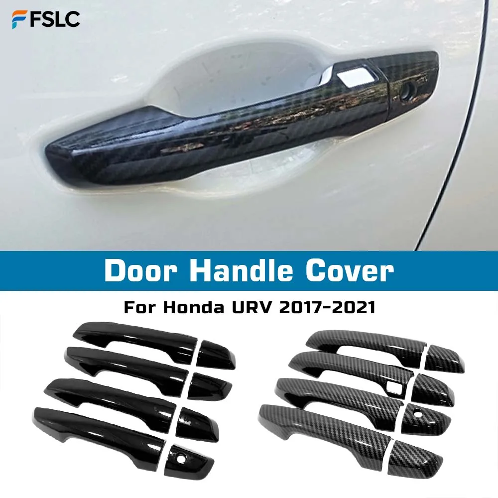 

⭐ Оригинальный ⭐ Декоративные накладки на дверные ручки для Honda URV 2017-2021, глянцевые черные, из карбона, аксессуары для экстерьера автомобиля