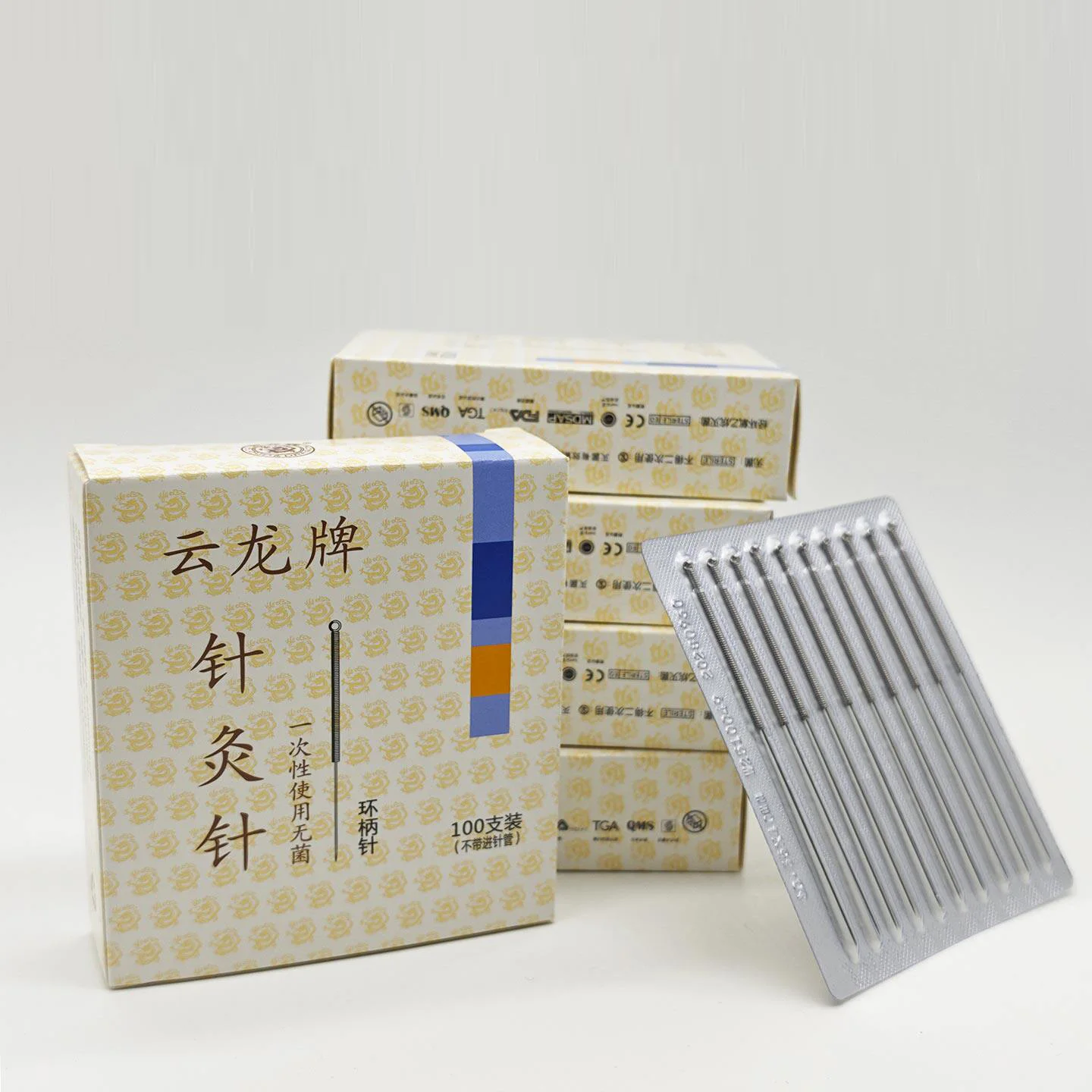 10boxes of 100pcs Cloud Dragon Acupuncture Needles Non-Needle-Tubing sterilization Package