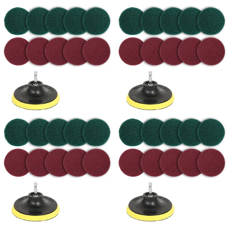 44Pcs Power Scrubber Brush Set Polishing Pad For Drill Powered Brush Tile Scrubber Scouring Pads Cleaning Tool