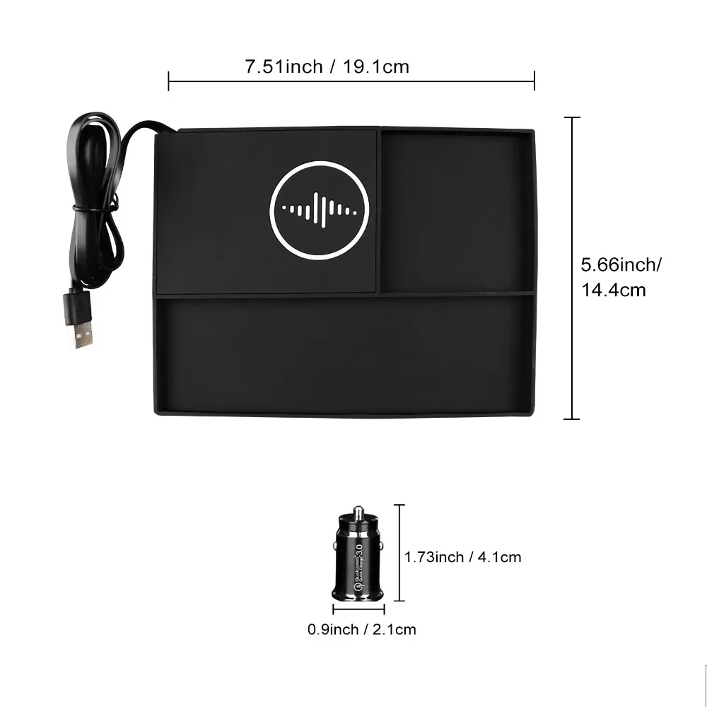 Car Wireless Charger Pad Stable Fast Charging For Ford Territory/ Equator 2023-2024 Center Console Storage Box Trim Accessories
