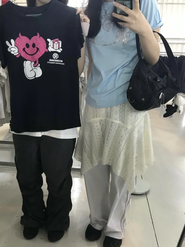 

Comfortable Slim Fit round Ne ort Sve T-irt Haerin Dyeing Angel Osaka Cotton Sweat Absorbent Summer Commute Sle