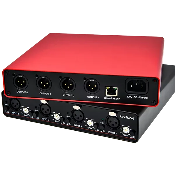 

4 Inputs 4 Outputs Network Audio Interface Box Front Panel Control Volume