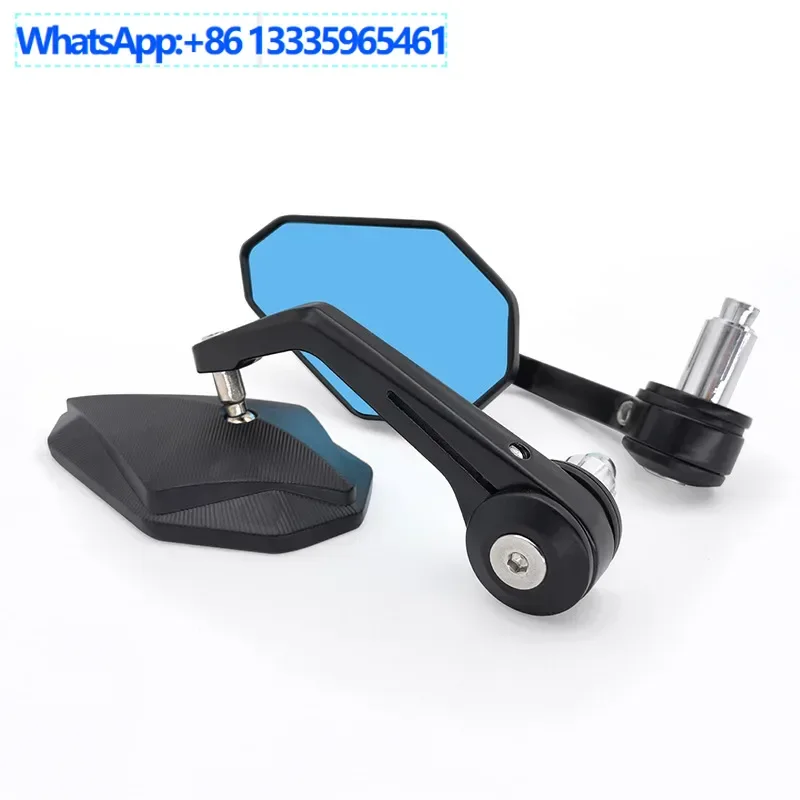 

4PCS aluminum alloy, motorcycle rearview mirror modified rearview mirror blue glass anti-glare mirror 22mm