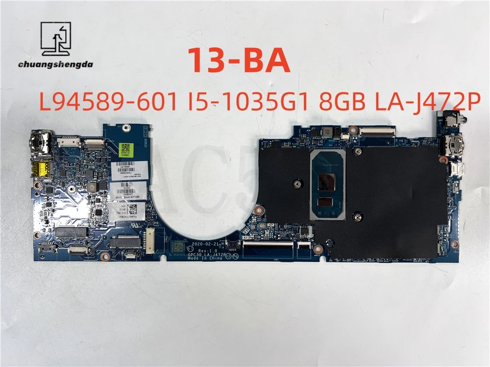 

LAPTOP MOTHERBOARD L94589-601 LA-J472P FOR HP 13-BA with SRGKL I5-1035G1 8G Fully Tested to Work Perfectly