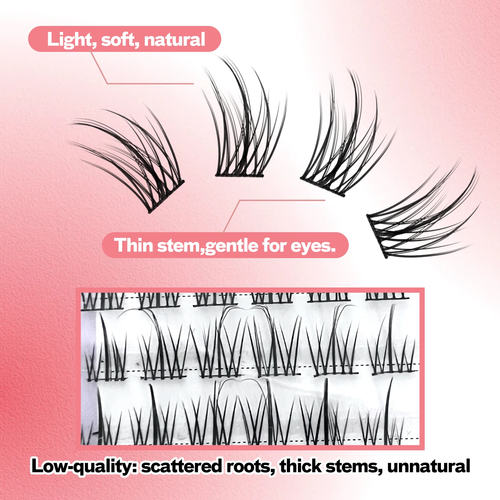 Fadvan 3 rows lazy trio sunflower false eyelashes female natural simulation single cluster novice simple segmented