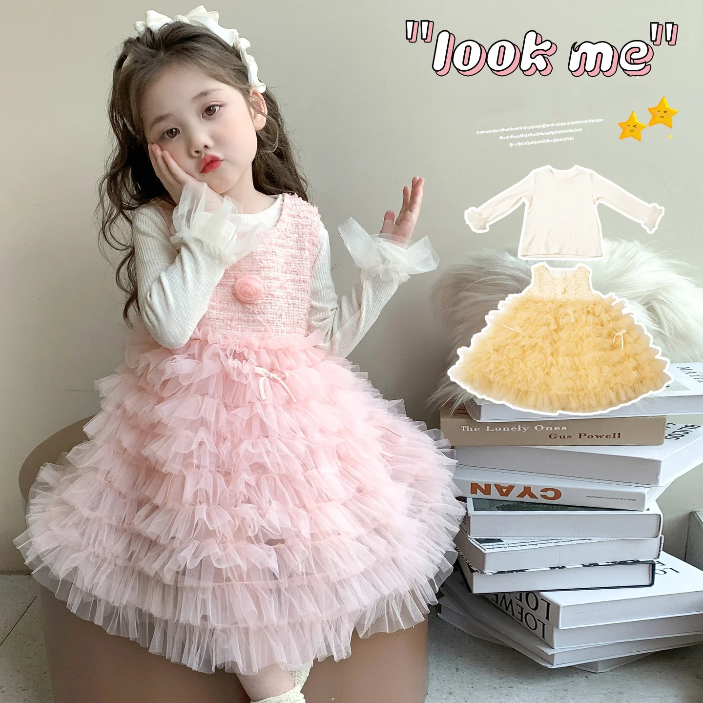 

Baby Girl Clothes Sets Size 2-9Y Kid Dresses Set Child 2-Pieces Of Tee+Dress Cute Style Clothing Set Toddle Rose Tutu Dress Suit