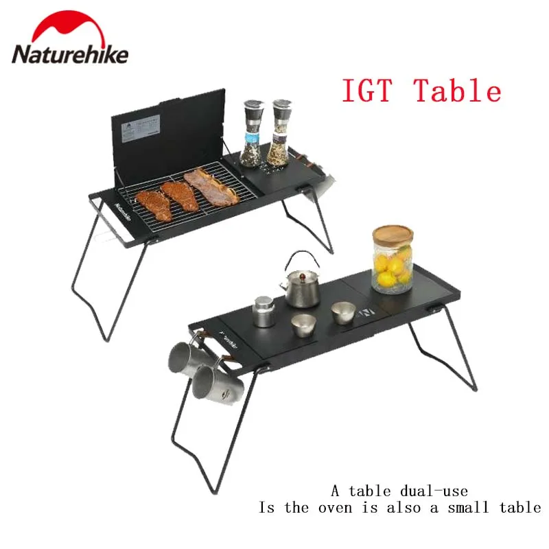 Naturehike IGT Table Camping Lightweight Folding Multi-function With Grill 2-speed Adjustable Fire Desktop Burner Mini BBQ Table