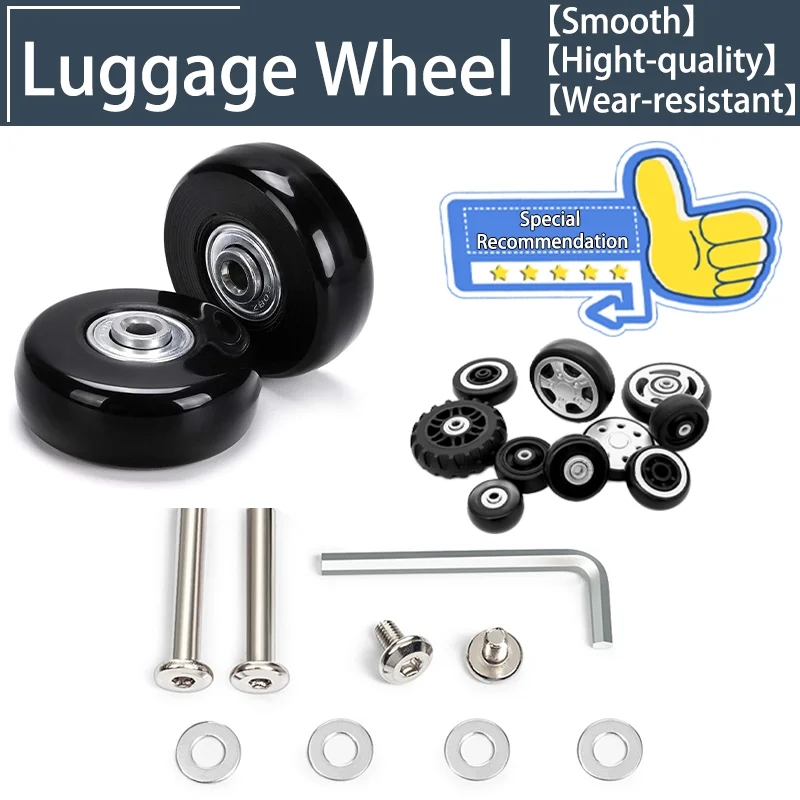 

2PCS Wheels with Screws Luggage Accessories Replacement Trolley Parts for Suitcase Universal Wheels Axles Repair