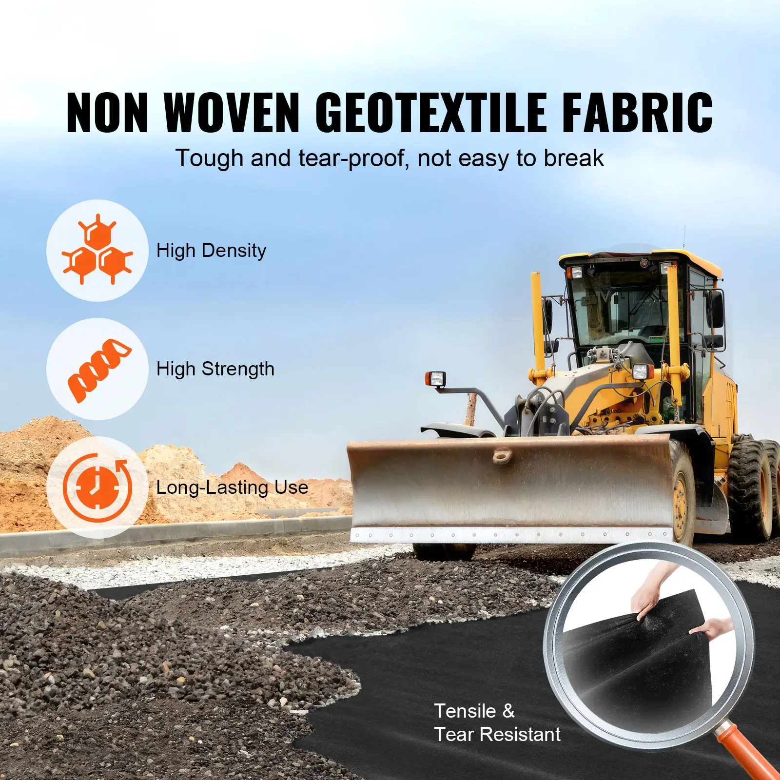Driveway Fabric, 3x100FT Non Woven Geotextile Fabric for Landscaping, Heavy Duty Garden Weed Barrier Fabric, 4OZ Landscape Fabric, French Drains Drainage Fabric, Ground Cover Weed Control Fabric