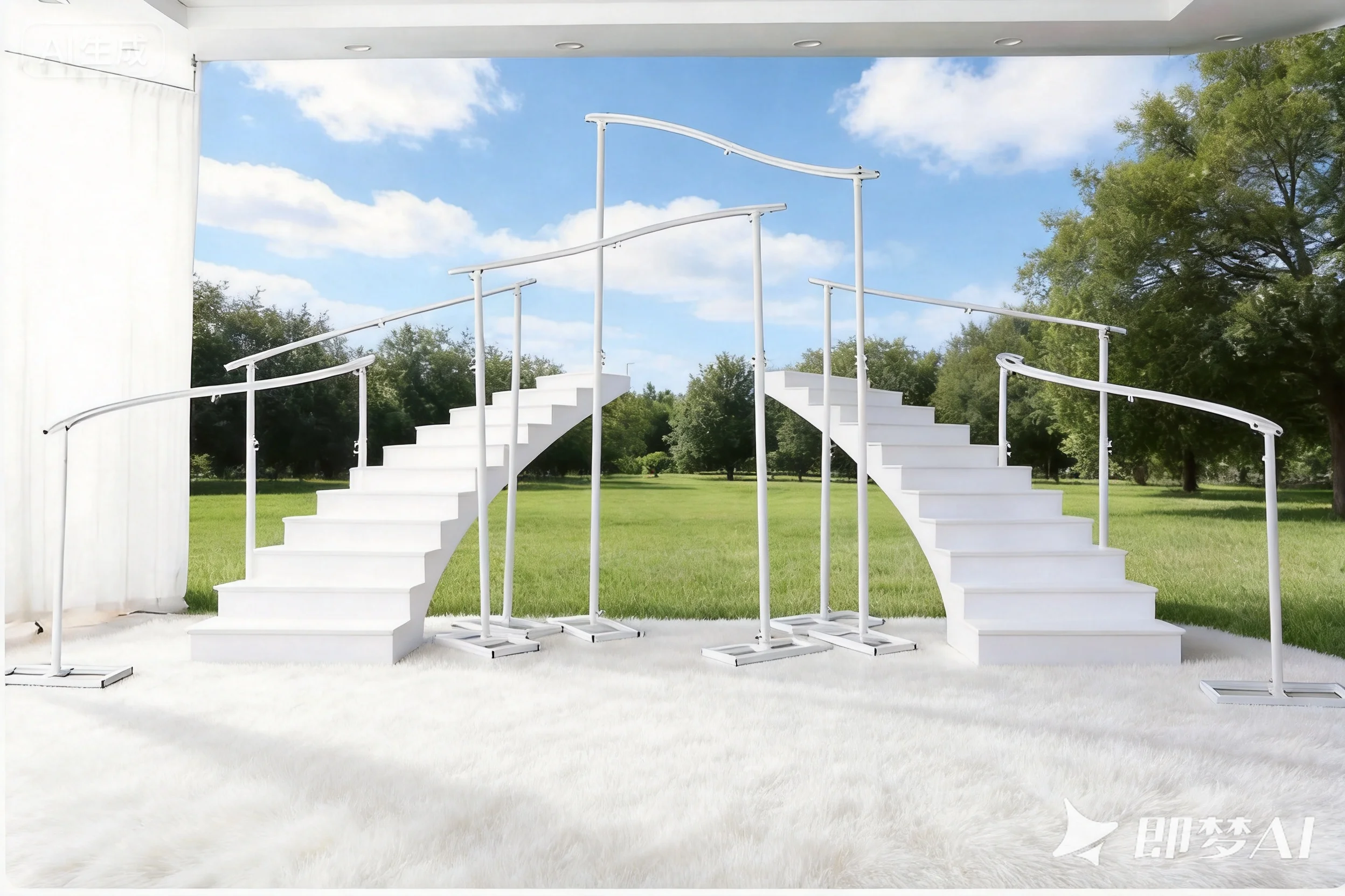 Luxuriöses, verstellbares, wellenförmiges Metall-Hintergrundständer-Set, Hochzeitsbogen-Fotobox-Rahmen, Vorhang-Drapierungs-Requisiten für Outdoor-Partys und Events – Detail 10