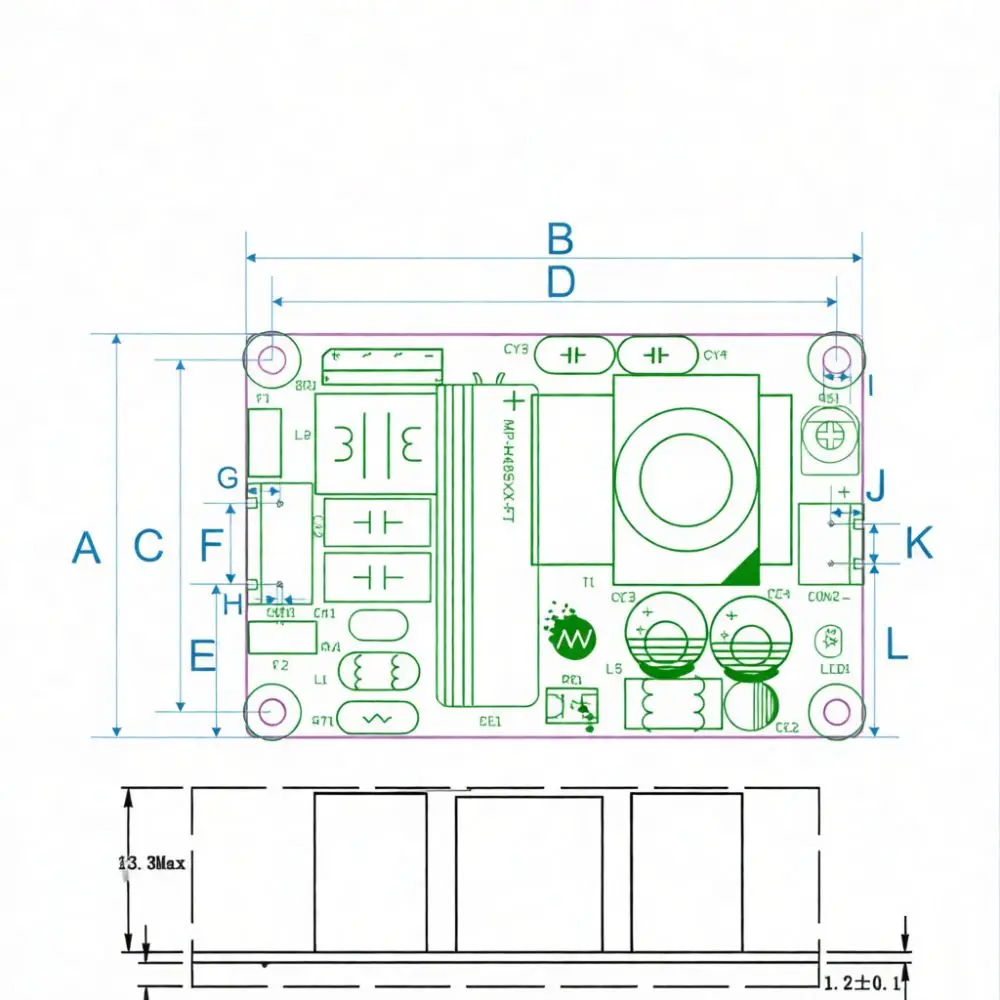 High Stability 48W Power Module Ultra Slim AC To DC Converter Board Customized Voltage Output 12V 4A 24V 2A 48V 1A Industrial