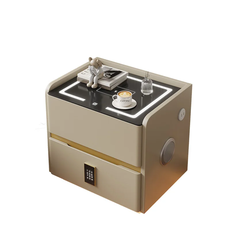 

Умная прикроватная тумбочка из цельного дерева, роскошная высококачественная прикроватная тумбочка для домашней спальни, многофункциональный шкафчик для хранения