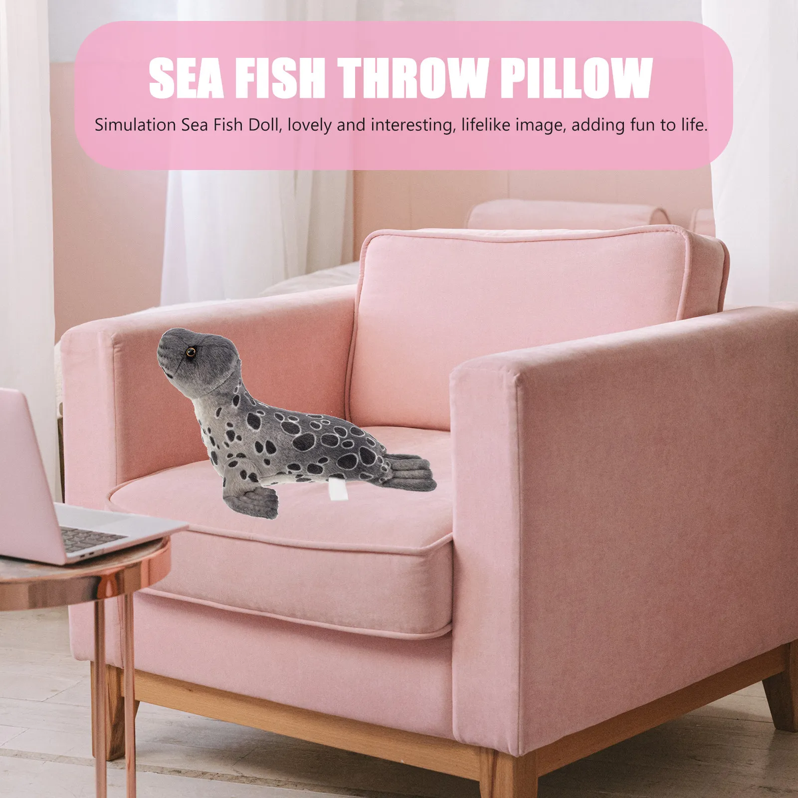 

Плюшевая игрушка-тюлень: реалистичный милый дизайн, полностью набитая, мягкая на ощупь, для детской спальни, гостиной, автомобиля, успокаивающая подушка-животное