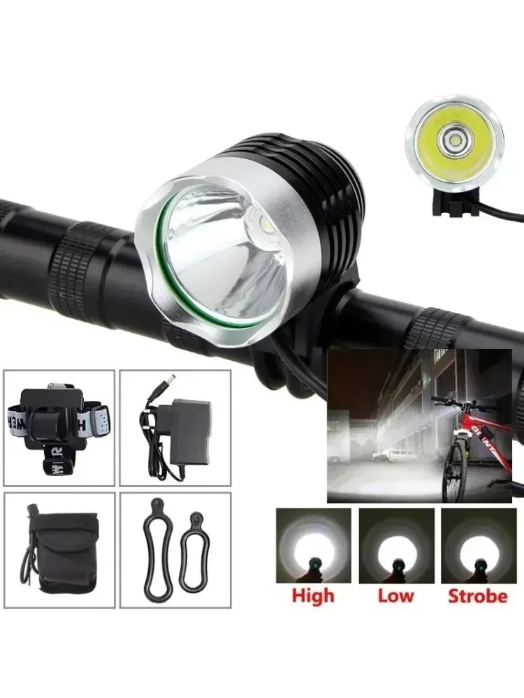 AliExpress NONE Mountain Bike Lamp Set Bike Cycling Lamp T6 Headlight 2 in 1 for Headlight Bicycle DC or USB Interface Optional New