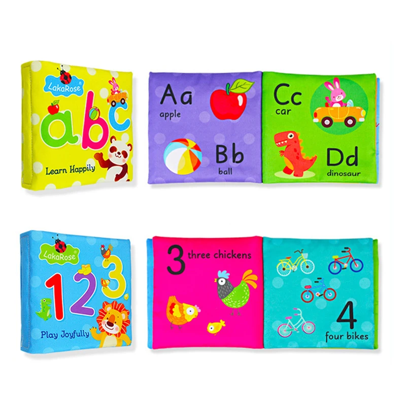 Baby Cloth Book Newborn Infant English Books Early Education Quiet Book 0 -12 Month Enlightenment Educational Toys Learning