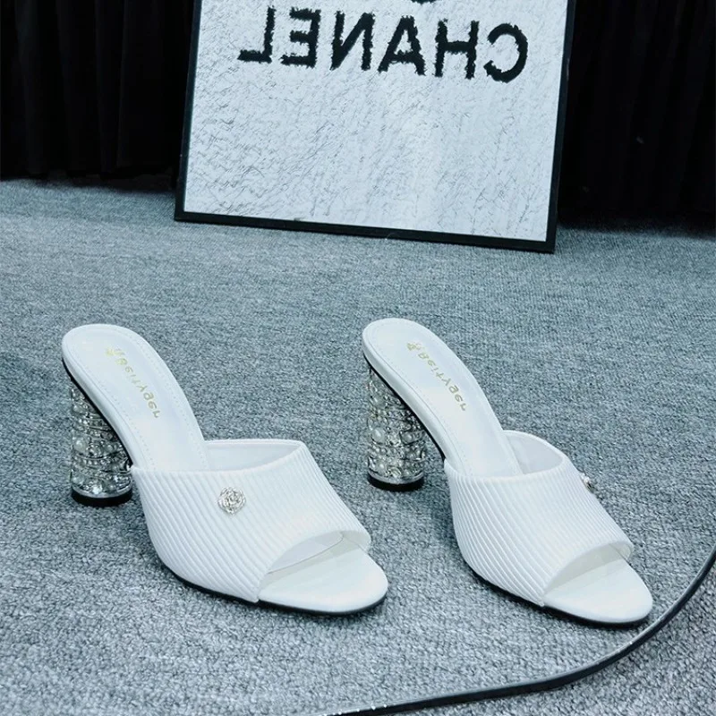 

Summer New Womens Shoes Elegant French High Heeled Sandals for Woman Luxury Banquet Wedding Shoes Designer Shoes Sandalias Mujer