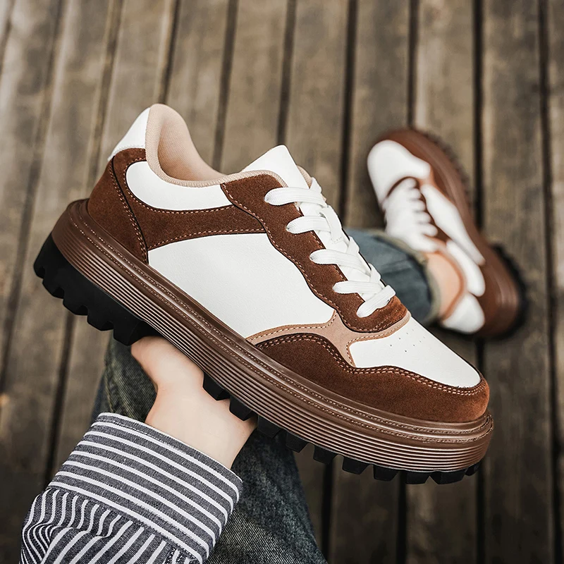 

Новинка 2025 года, повседневные спортивные трендовые модные низкие кеды, дышащая толстая подошва, универсальные и удобные мужские туфли для доски, ниша