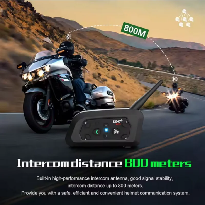 EJEAS 2Pcs Intercomunicador Bl - Motorcycle Helmet Intercom 6 Rider avaliação e preço