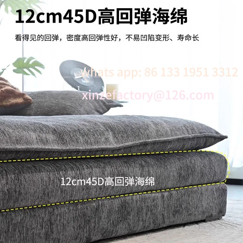 

Customizable Italian Minimalist Sofa Bed Kennel Chenier Super Soft Living Room Private Cinema Fabric Sponge Compression Sofa