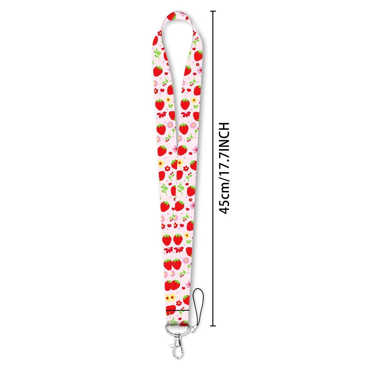 Strawberry & Cherry Lanyard For Keys Chain Sweet Fruit Card Cover Badge Holder Keychain for Keyring Accessories Jewelry Gifts