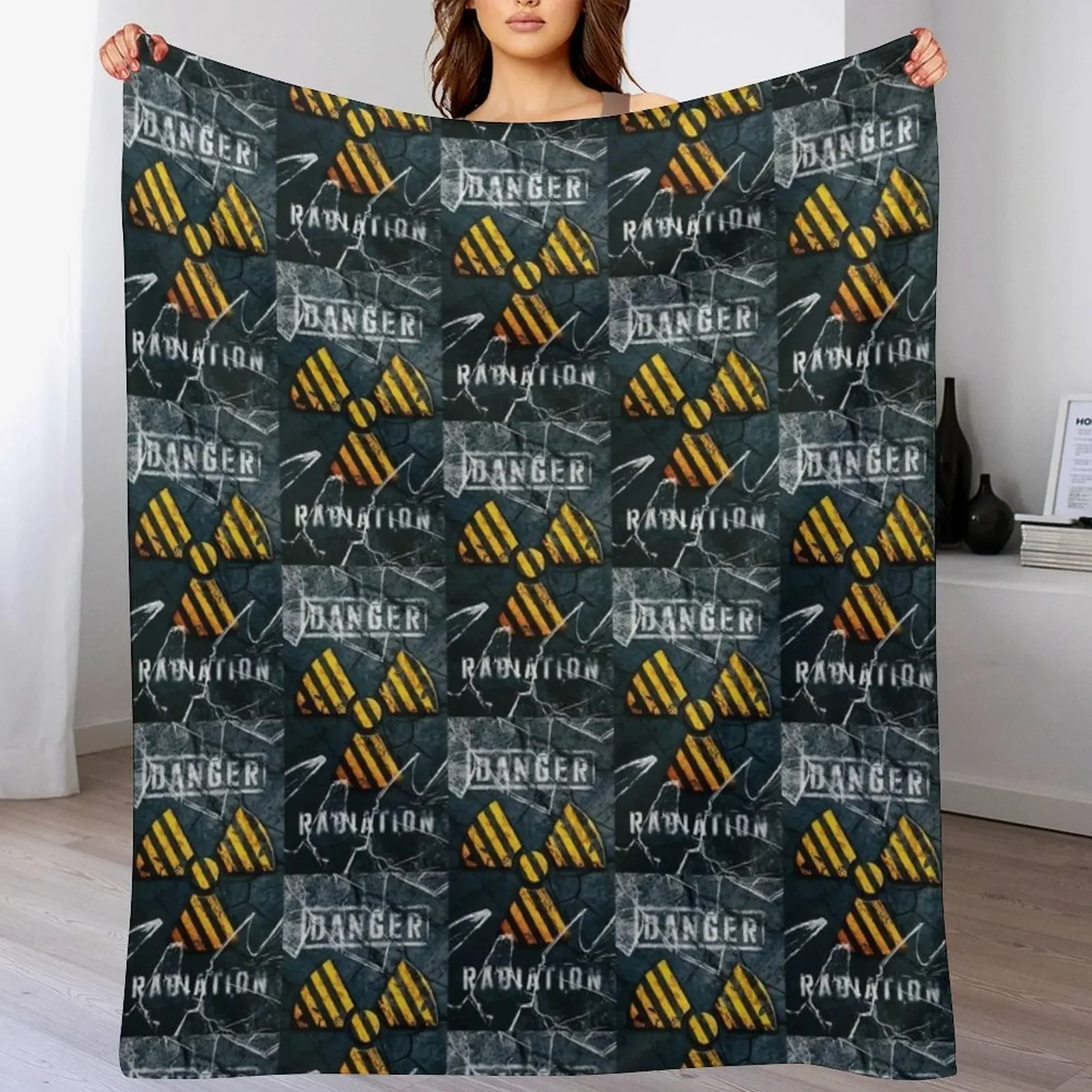 

Radiation hazard Throw Blanket Warm Sofa Furry Decorative Beds Blankets