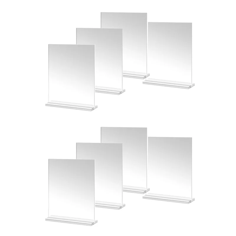 AS60-Acrylic Picture Frame 4X6 Inches, 8 Pack Plastic Picture Frames Holder Standing,Double Sided Picture Desktop Display