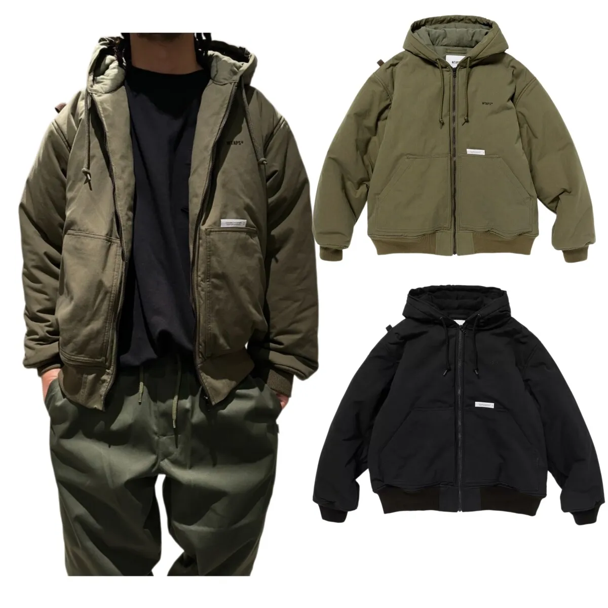 WTAPS 26AW Unisex Hooded Padded Jacket Men Women Winter Thick  Cotton Coat Oversized Zip Up Casual Japanese Streetwear Outerwear