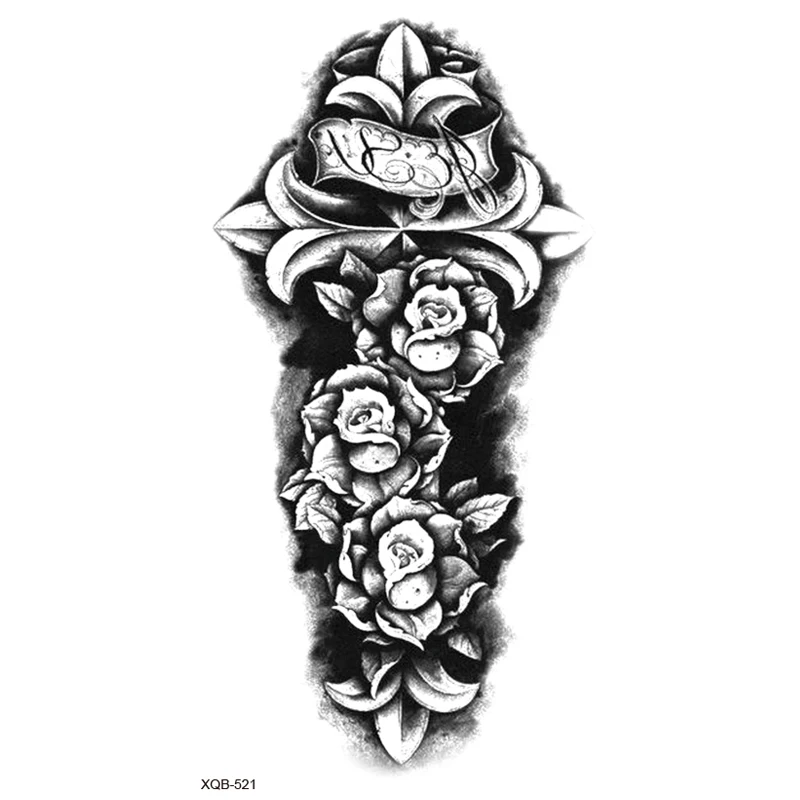 10Styles Skull/flower/beauty Waterproof Temporary Tattoos Men Flash Tatoo Stickers Tattoo Body Art Henna Fake Tattoos Sticker