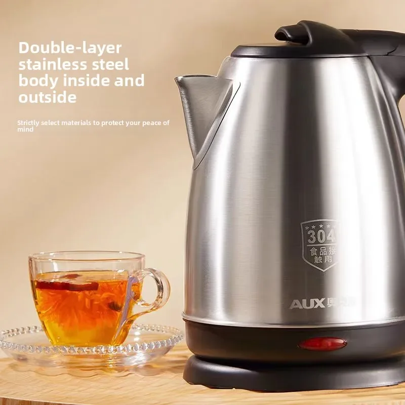 220V AUX Electric Water Kettle Stainless Steel Fast Heating Keep Warm Home Office Use
