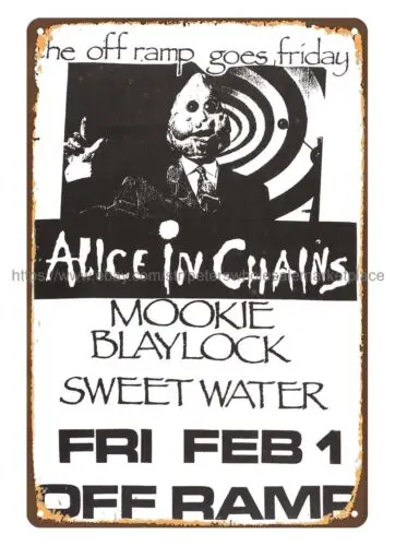 1991 Alice in Chains Mookie Blaylock Sweetwater Concert Poster metal tin sign