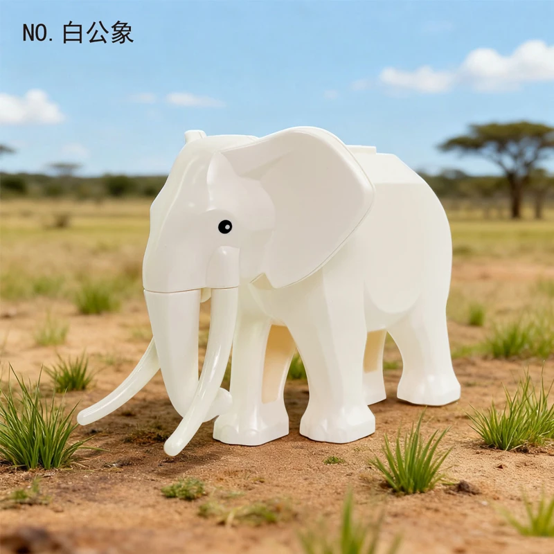 動物ビルディングブロック動物園オーシャンシリーズ象パンダワニキリンイルカヒョウオオカミ MOC 組み立てレンガ子供のおもちゃギフト