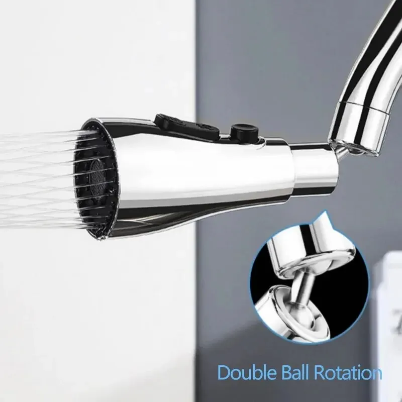 1pc 3 In1 Flexible Kitchen Faucet Sink Mixer Tap Electroplate Sprayer Head Filtered Water Tap Black Replaceable Water Tap