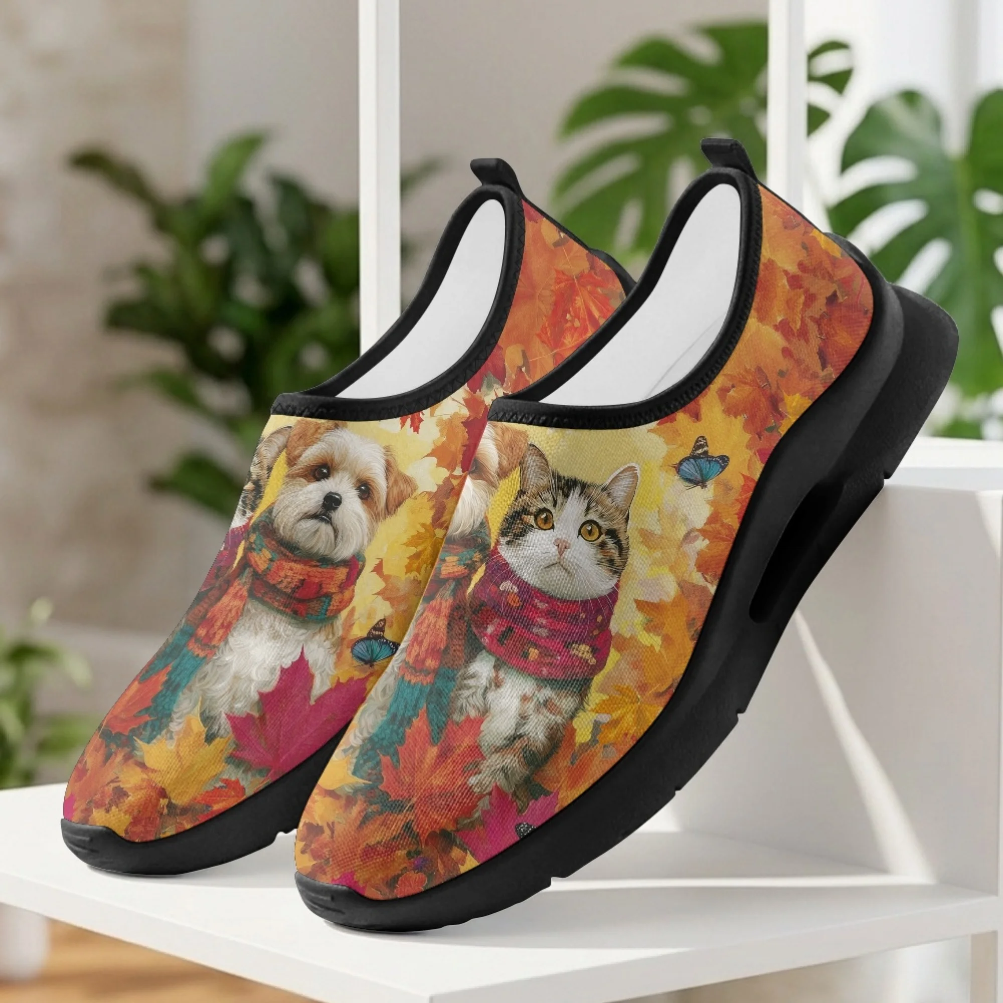 XIXIRIMIDO Zapatos de enfermera para hombre, zapatos de trabajo para enfermera, zapatos con diseño de hoja de arce, zapatos de Acción de Gracias, zapatillas de malla para mujer, zapatillas deportivas para mujer