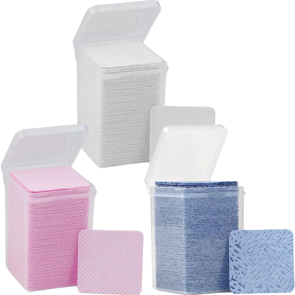 속눈썹 접착제 와이퍼 3병 살롱 품질 속눈썹 연장 와이프 비직포 와이프 접착제 병 청소 패드 속눈썹 연장 와이프