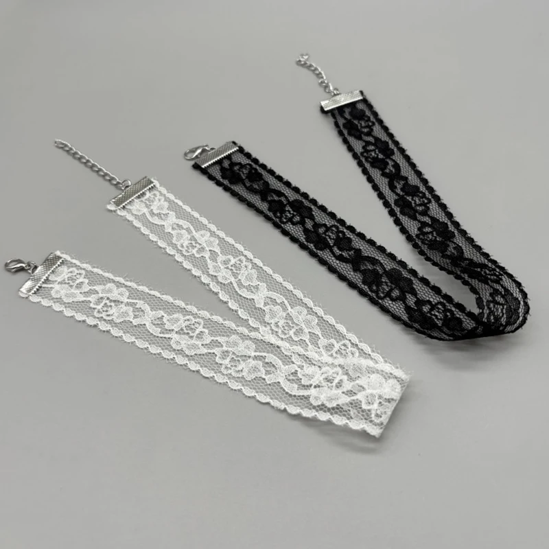 2025 جديد أسود مثير الدانتيل زهرة قلادة للنساء Harajuku القوطية قصيرة المختنق طوق قلادة حفلة الإناث الرقبة اكسسوارات #1