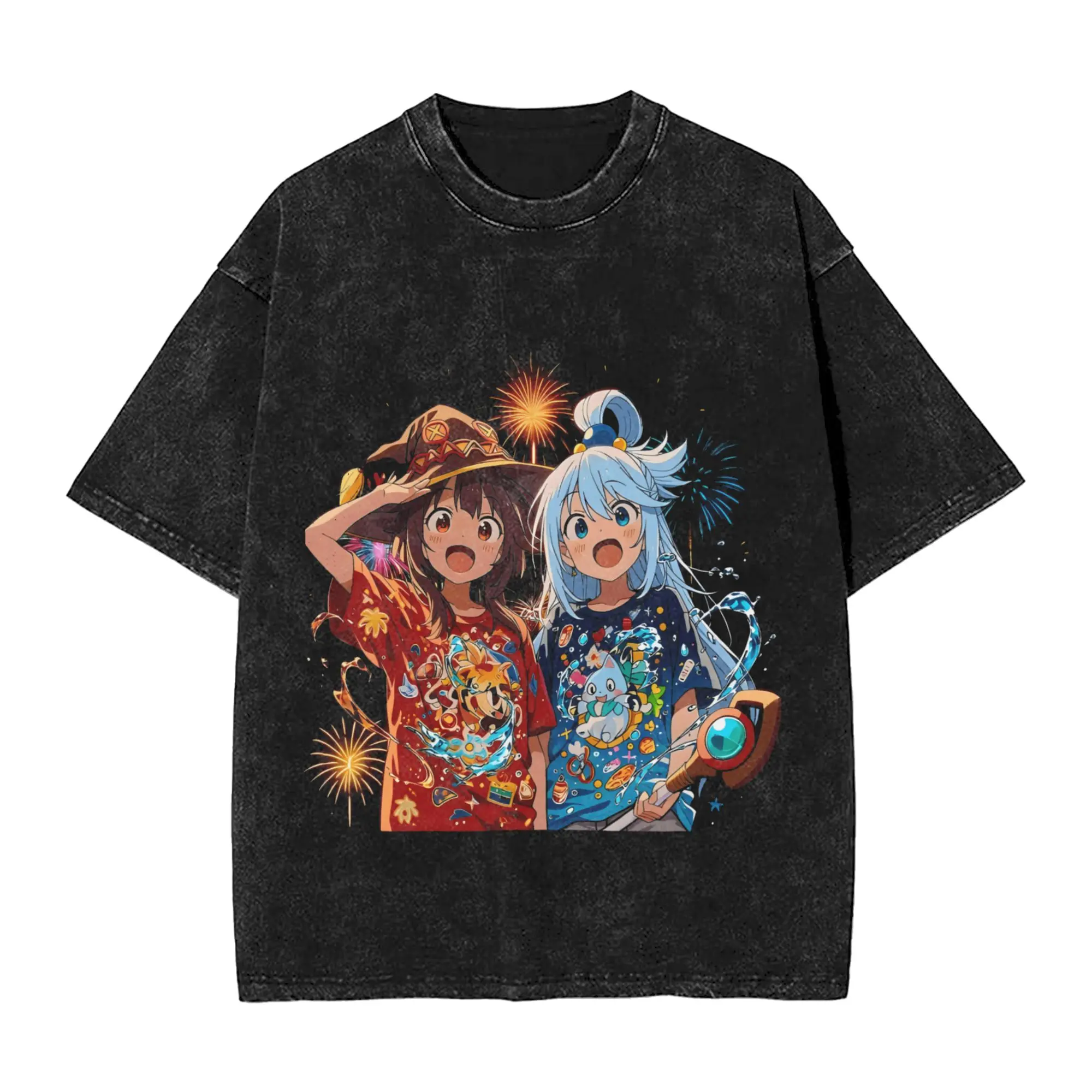 Megumin KonoSuba  T-Shirt  Harajuku T-Shirts Short-Sleeved Streetwear Tops Summer Casual O Neck Oversized Tees