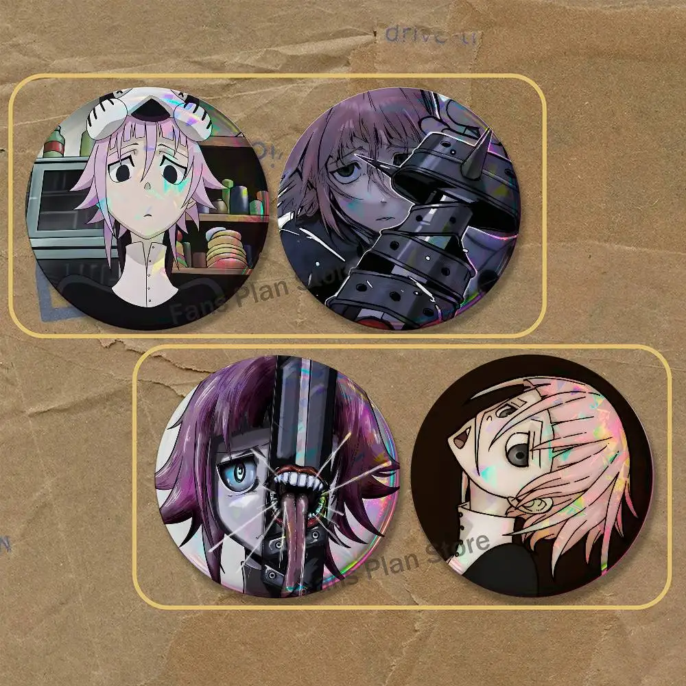 C-Crona S-Soul Anime E-Eater Brooches For Backpack Accessories 25,32,44,58,75mm Round Enamel Pin 2-piece Set Cartoon Anime Badge