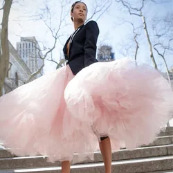 Extra Puffy Pink Tutu Skirts  Girls Birthday Party Skirt Ruffles Tulle Saias Wedding Guest Prom Party Formal Wear  For Lady