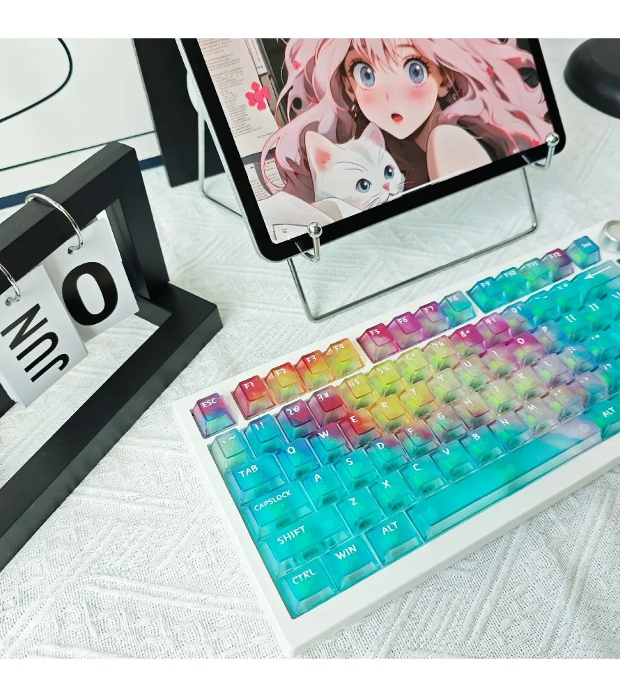 

Keycaps Rainbow Fog Personality Fog Keycaps 119 Keys Original Highly Customized Mechanical Keyboard Keycaps