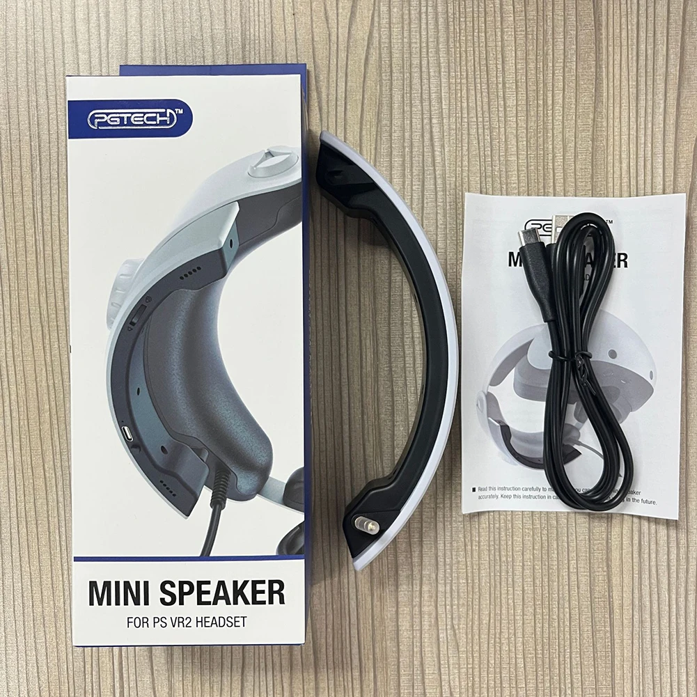 Mini Speaker 3.5mm Audio Interface Portable Helmet External Amplifier 300mAh Rechargeable Battery 4H Battery Life for PS VR2