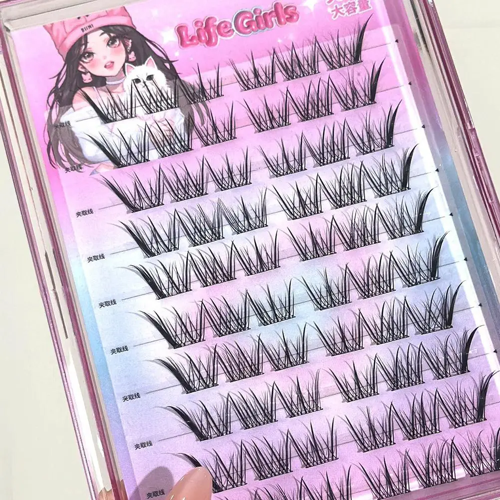 Ciglia finte senza colla Arricciatura naturale Effetto occhi di volpe sottile Ciglia finte soffici Trucco per uso quotidiano