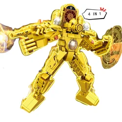 Skibidi Toilet Surveillance Clock Man Titan TV Compatible Building Blocks Mini Model Action Figures Toy Christmas Halloween Gift