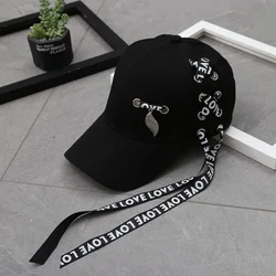 Ucho kota kapelusze damskie śliczne długi pasek czapki damskie baseballówka w stylu Casual męskie Punk Cap markowe daszki baseballowy Unisex czapka z daszkiem kapelusz typu Bucket