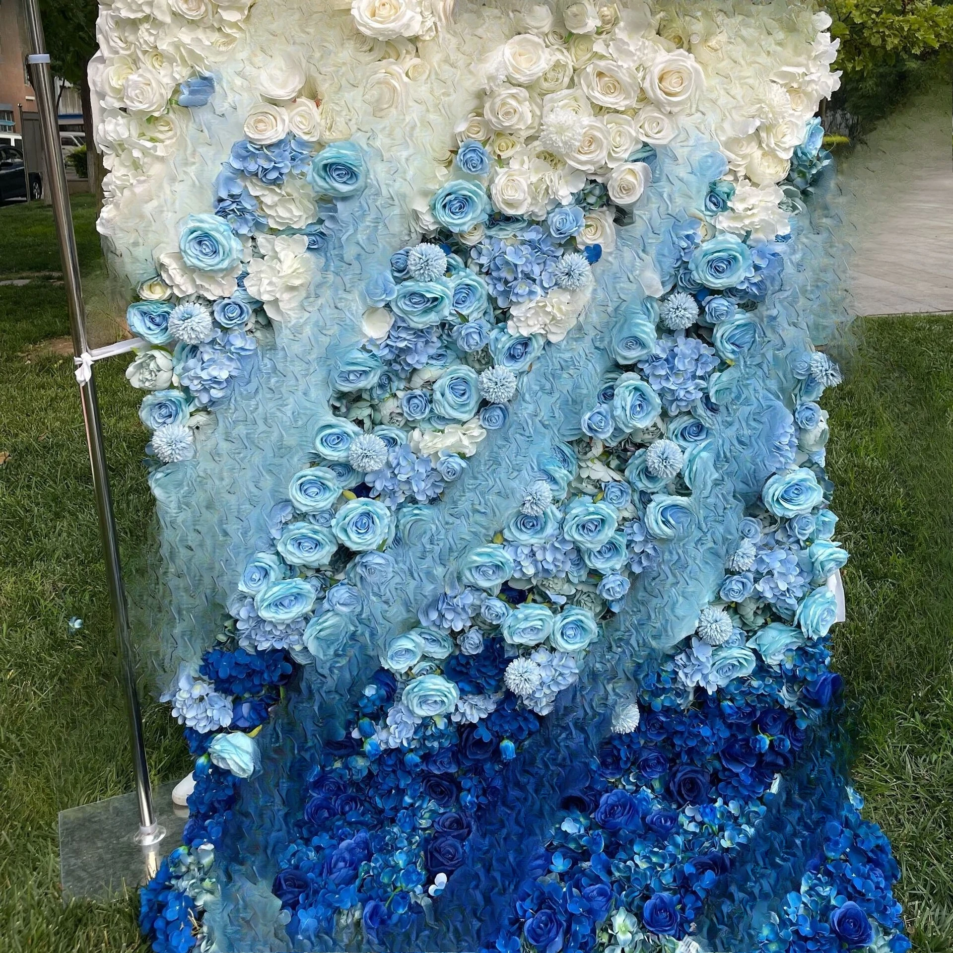 New wedding welcome landscaping simulation flower silk flower background outdoor shooting 2.4 * 2.4 splicing flower row