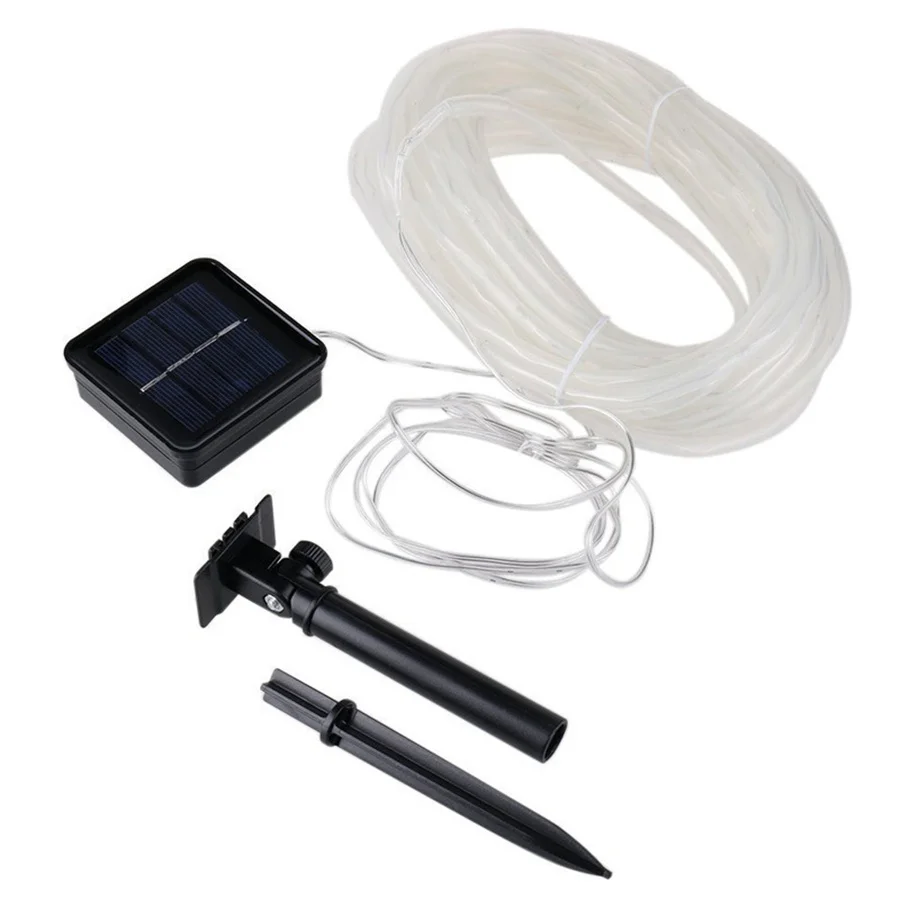 LED Outdoor Solar Rope Tube Fairy Lights Waterproof 32M 300LEDs 8 Modes Garden String Lights for Wedding Garland New Year Decor