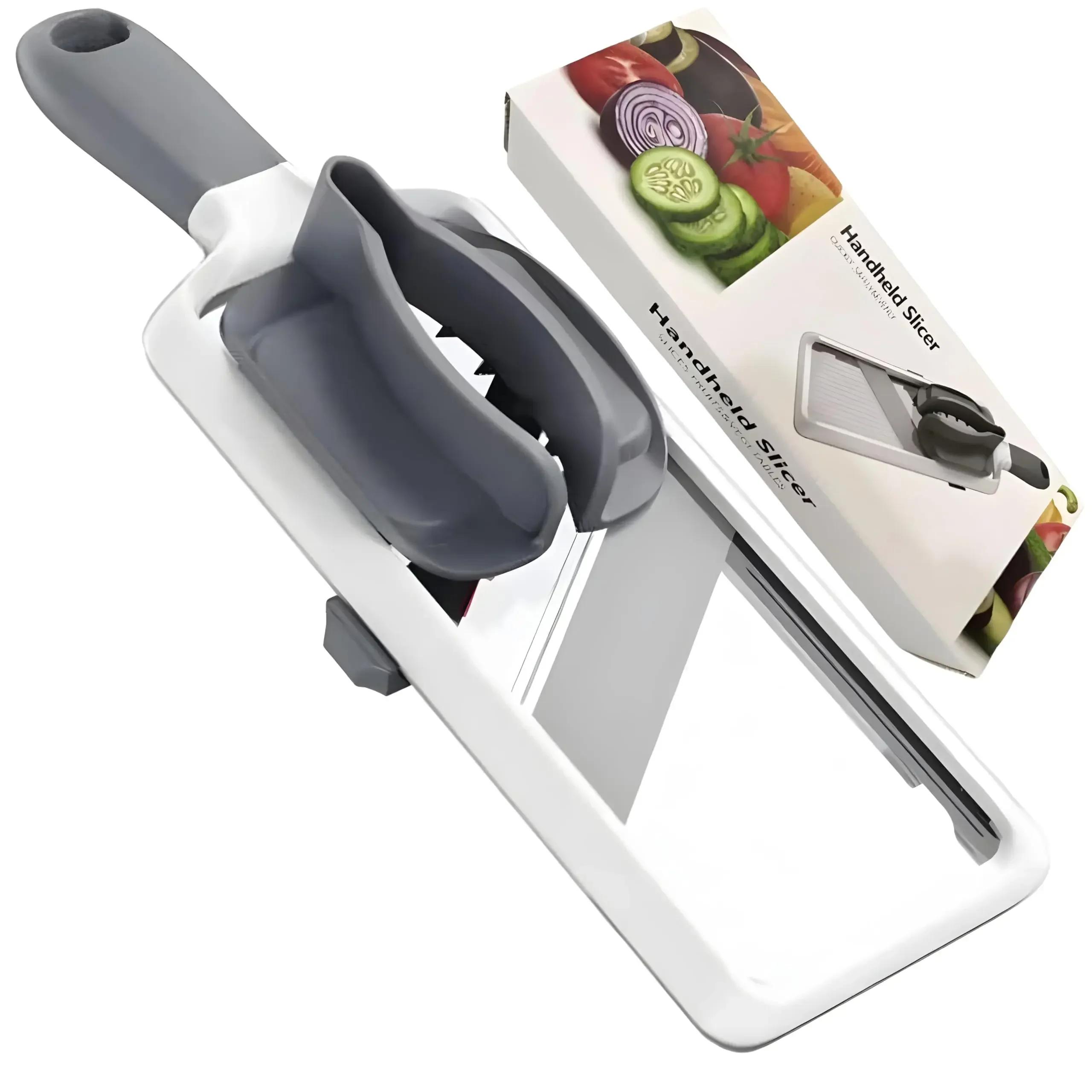 Multifunctional Handheld Mandoline Slicer, Non-Slip Grip,Thickness Selector, Food Holder, Easy To Control Clean Vegetable Cutter